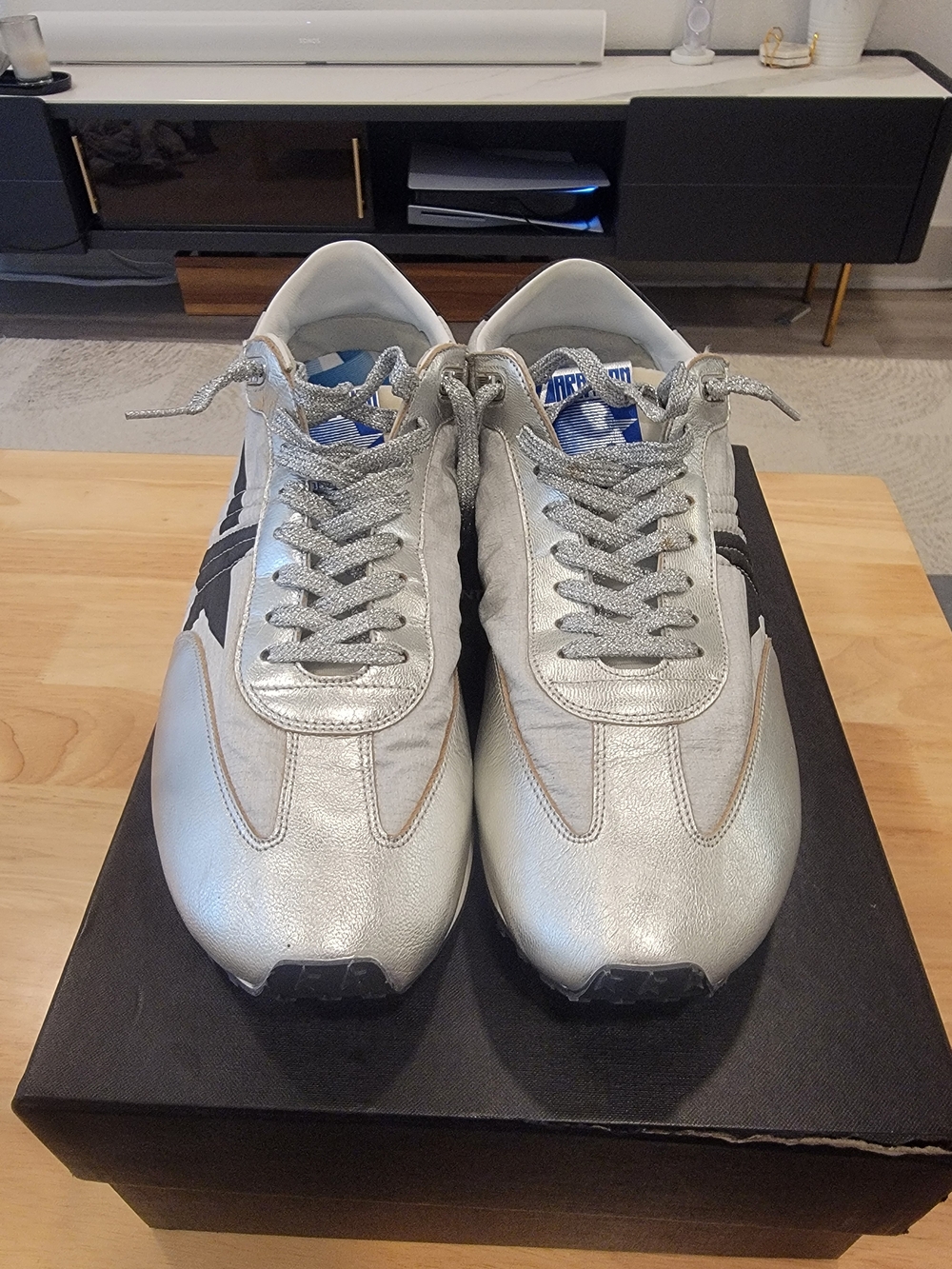 Golden Goose Marathon Sneaker — EU 47 / US 14 | Silver & Black - Picture 2 of 5